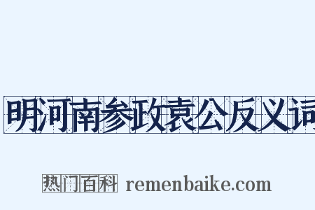 明河南参政袁公反义词是什么意思的图片